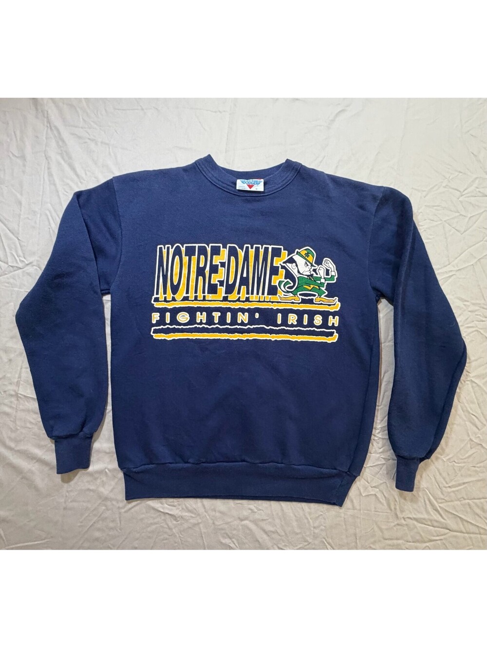 Vintage Notre Dame Fighting Irish Sweatshirt Dodger USA Made Navy Men’s M 90s
